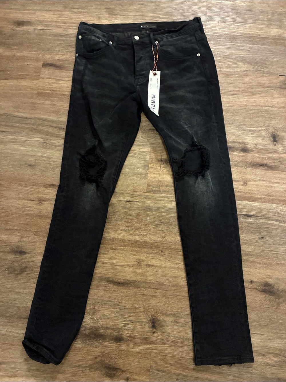 Men’s PURPLE Brand Black Ripped Skinny Jeans